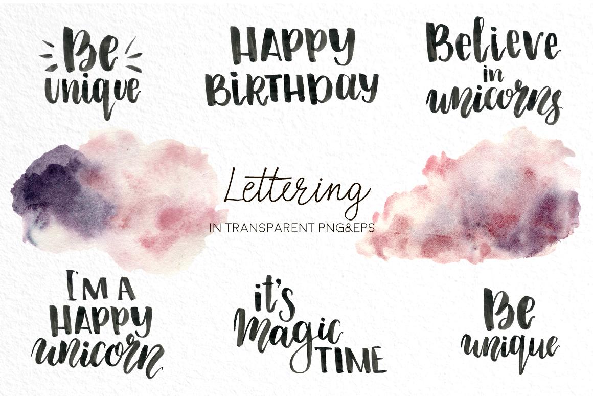 Unicorns: magic party watercolor