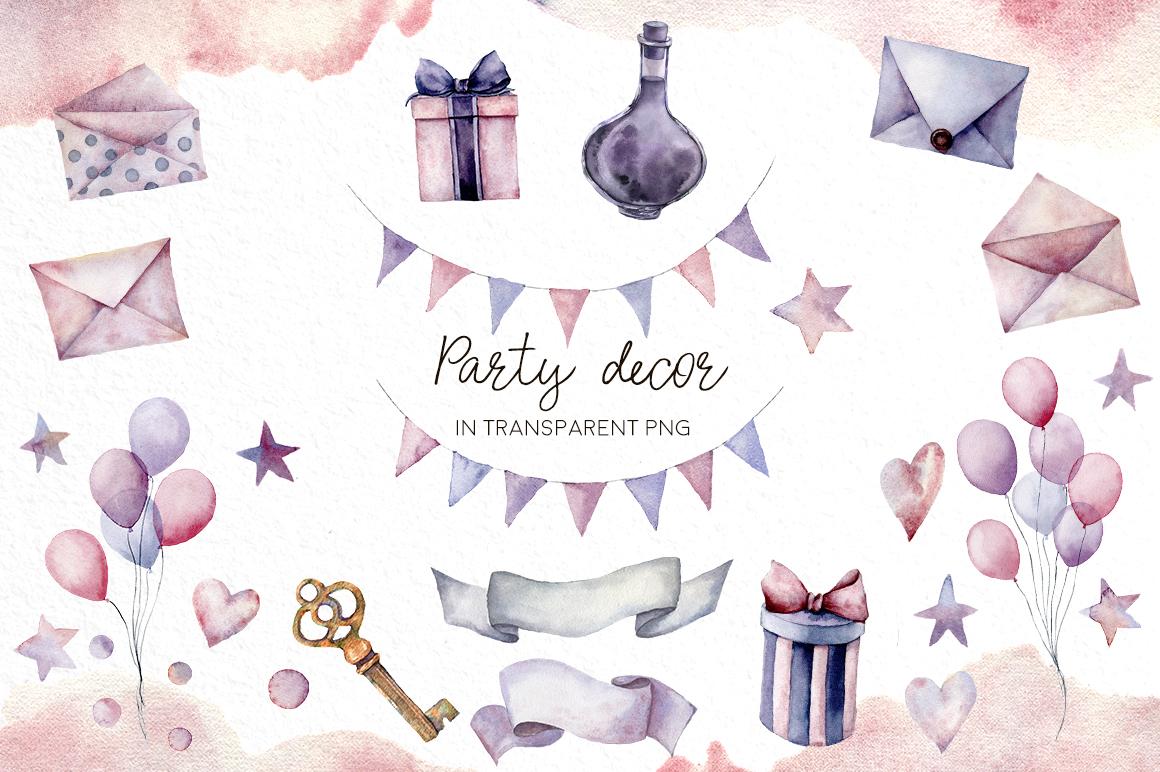 Unicorns: magic party watercolor