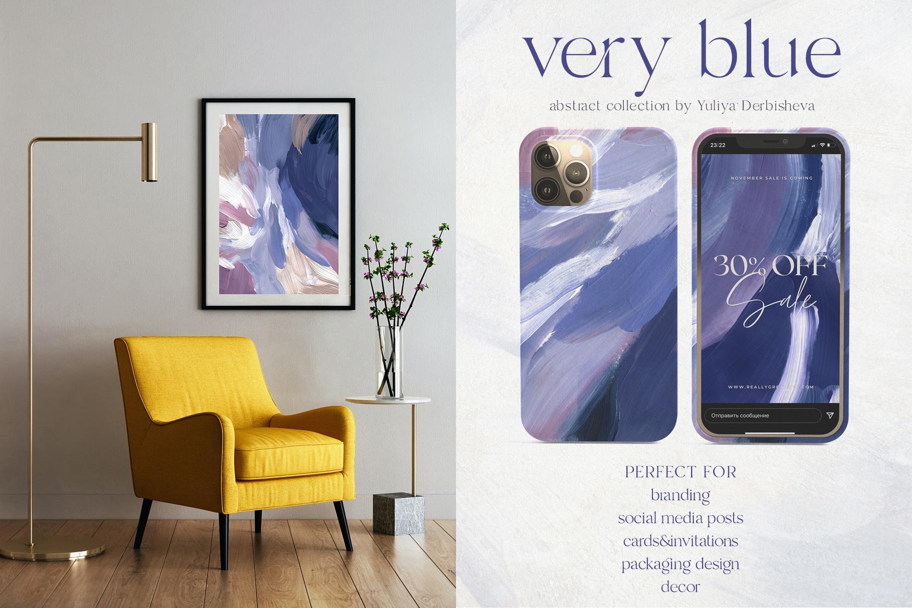 Very Blue abstract texture background for design