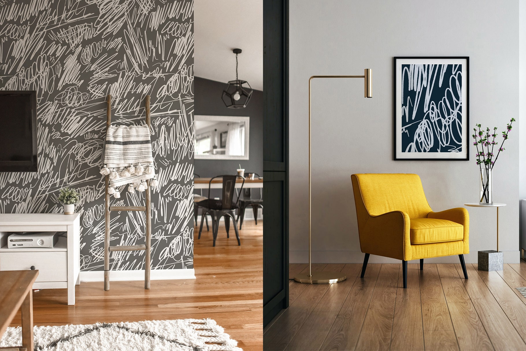 Scribble abstract vector patterns design