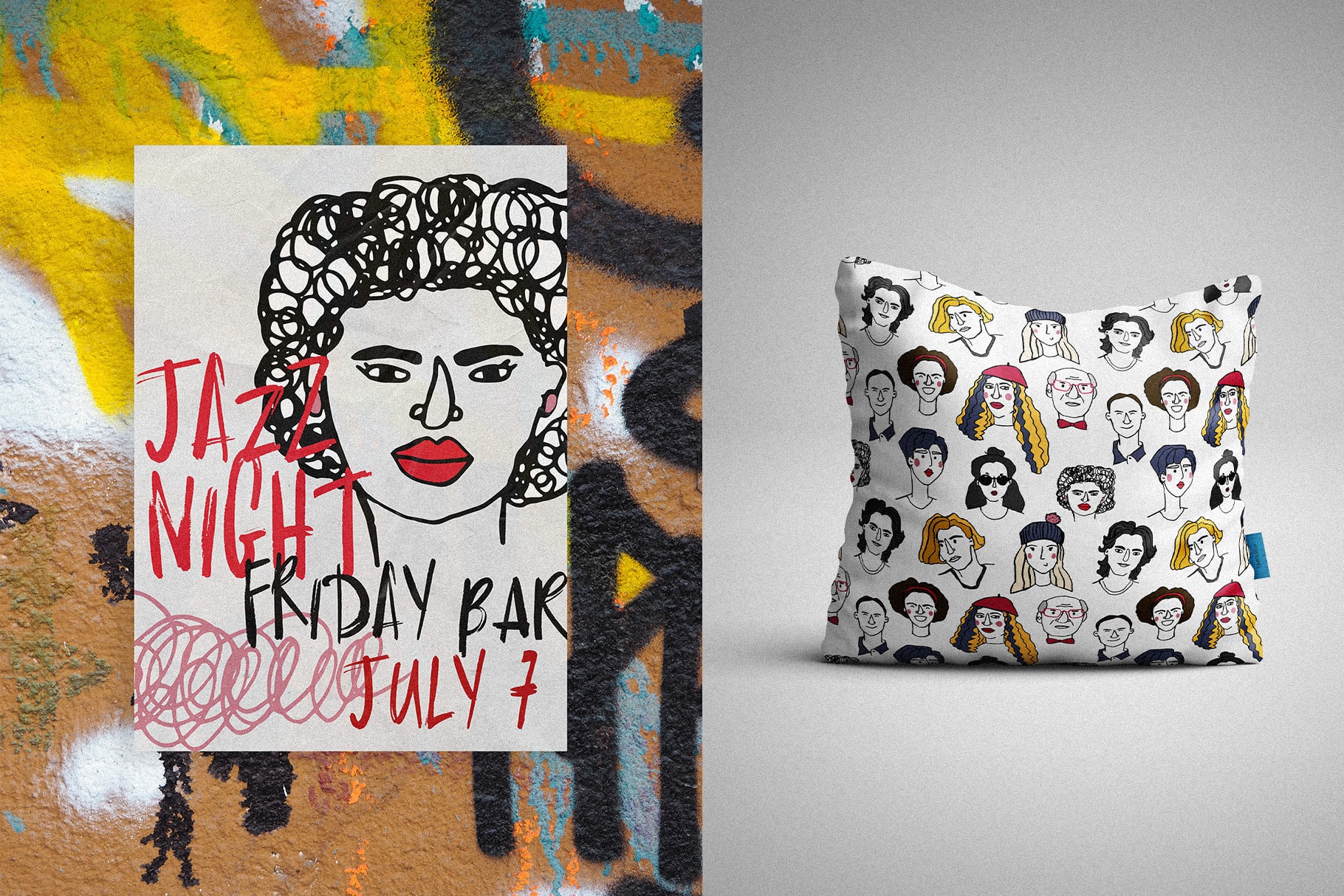 Bright People Vector Hand-Drawn Cartoon Faces