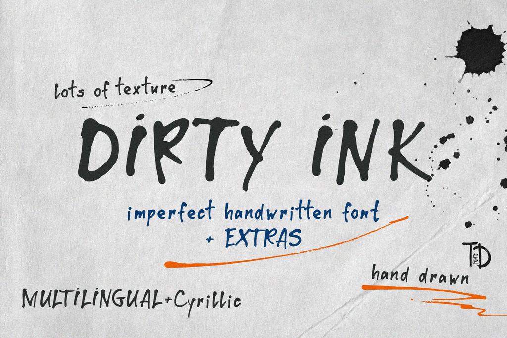 Dirty Ink handwriting font: expressive, Handwritten typeface for ...
