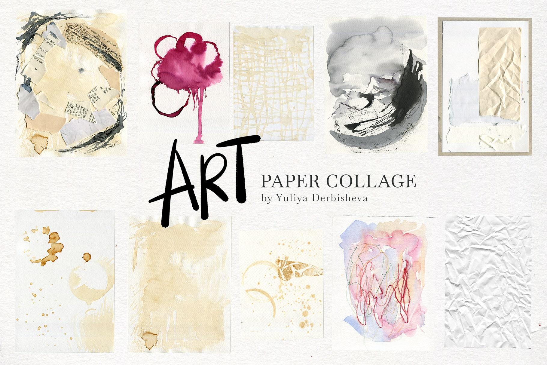 Art Paper Collage mix media elements for design: vintage & modern Art