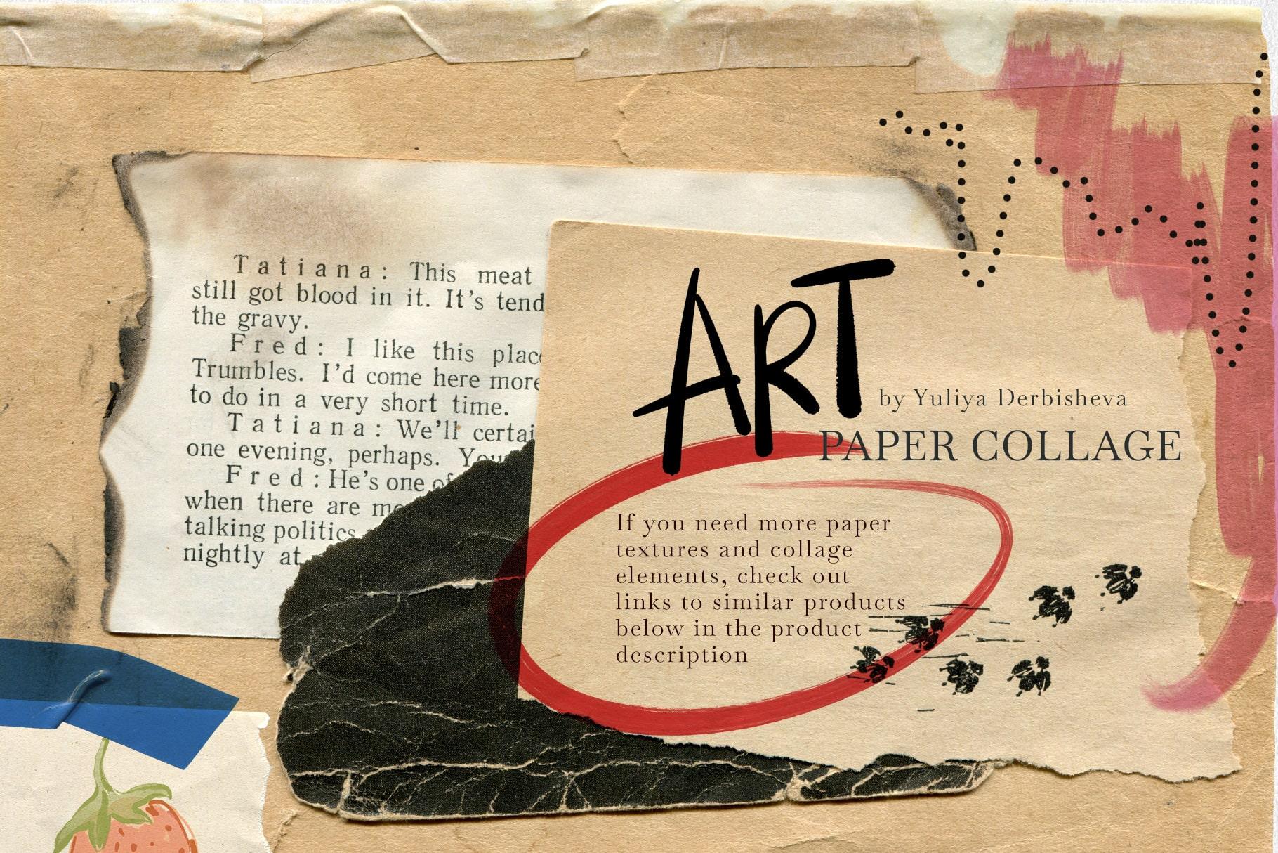 Art Paper Collage mix media elements for design: vintage & modern Art