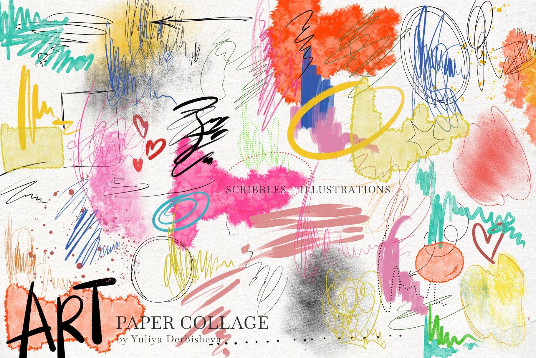 Art Paper Collage mix media elements for design: vintage & modern Art