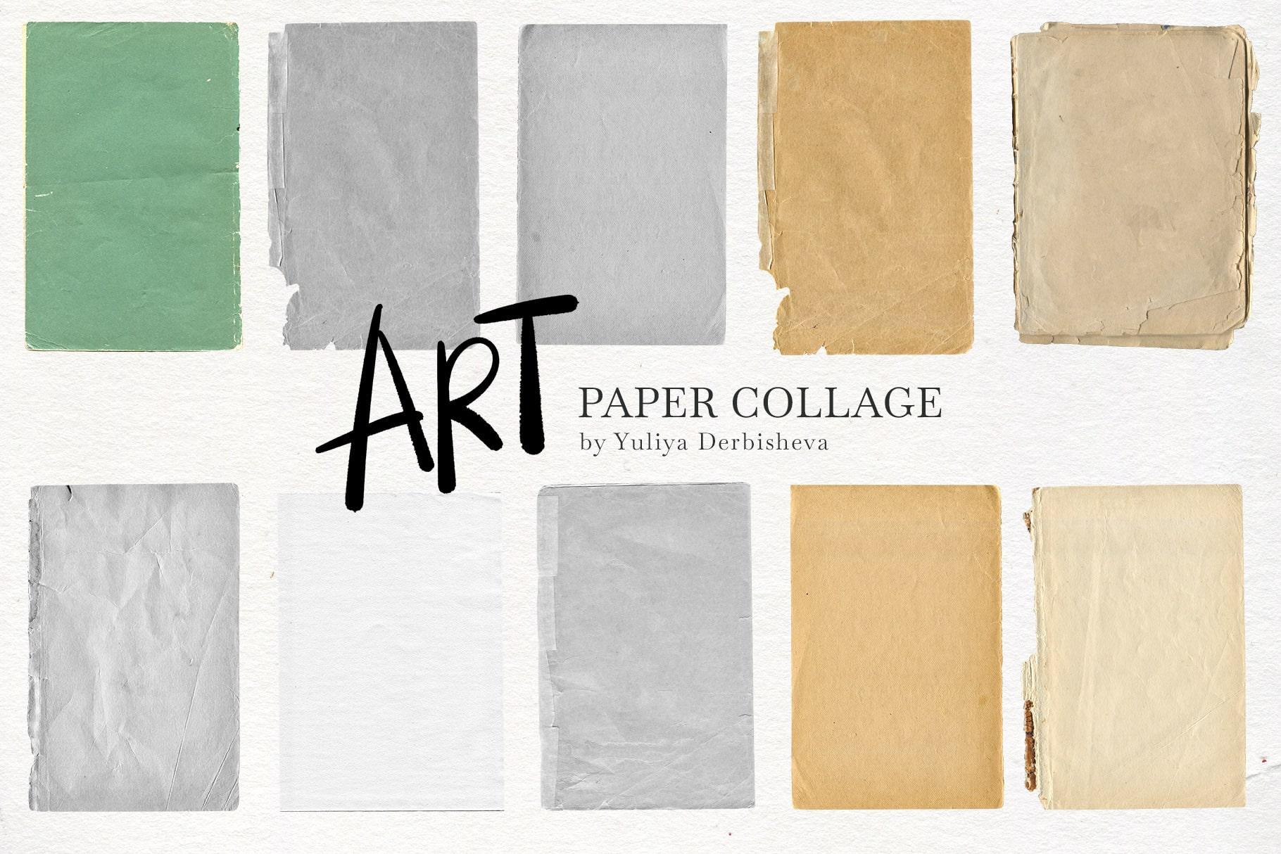 Art Paper Collage mix media elements for design: vintage & modern Art