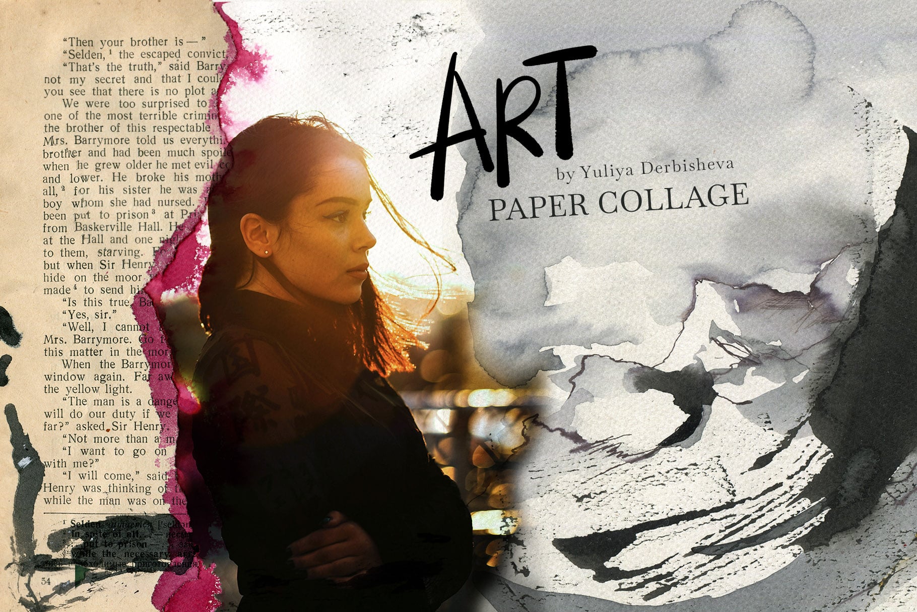 Art Paper Collage mix media elements for design: vintage & modern Art