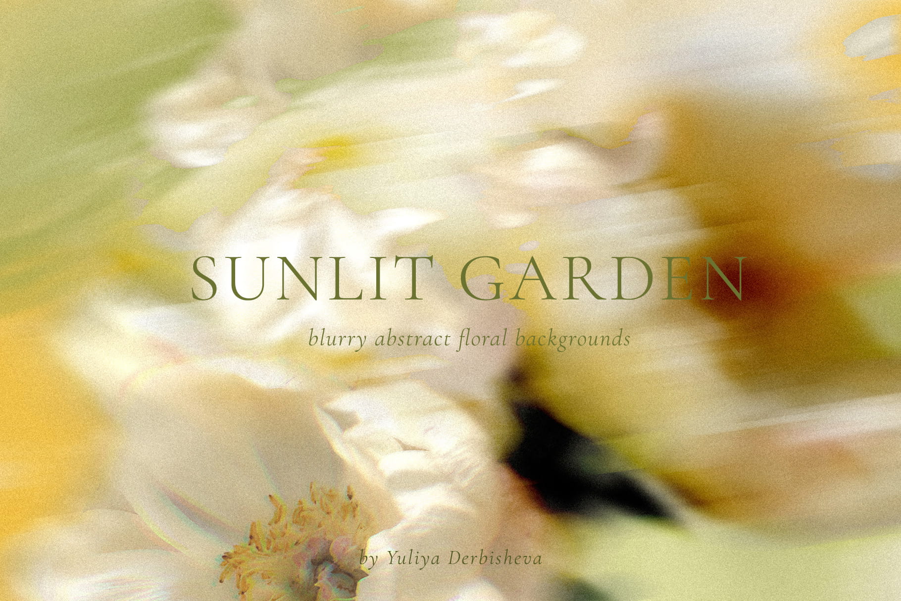 Sunlit Garden – Blurry & Glitch Abstract Flower Backgrounds