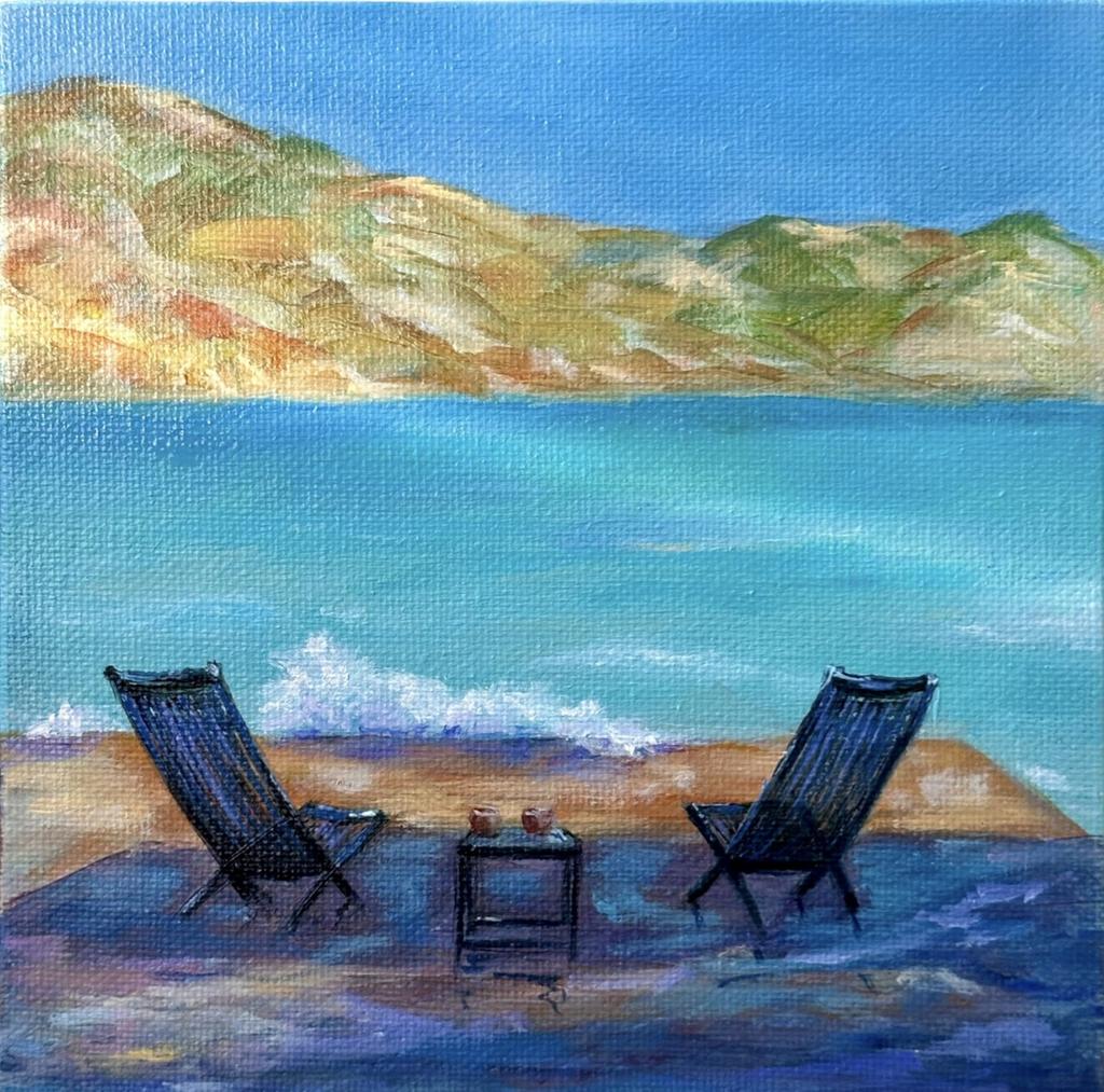 Авторская картина на холсте "В тени". Масло, ручная работа. 15х15 см.