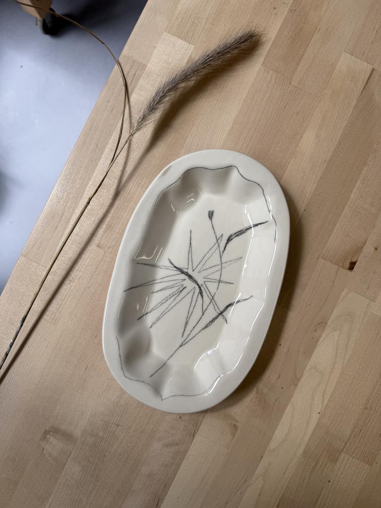 тарелка ажурная с полями цветок со звездой