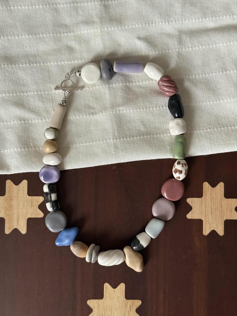 бусы керамические два