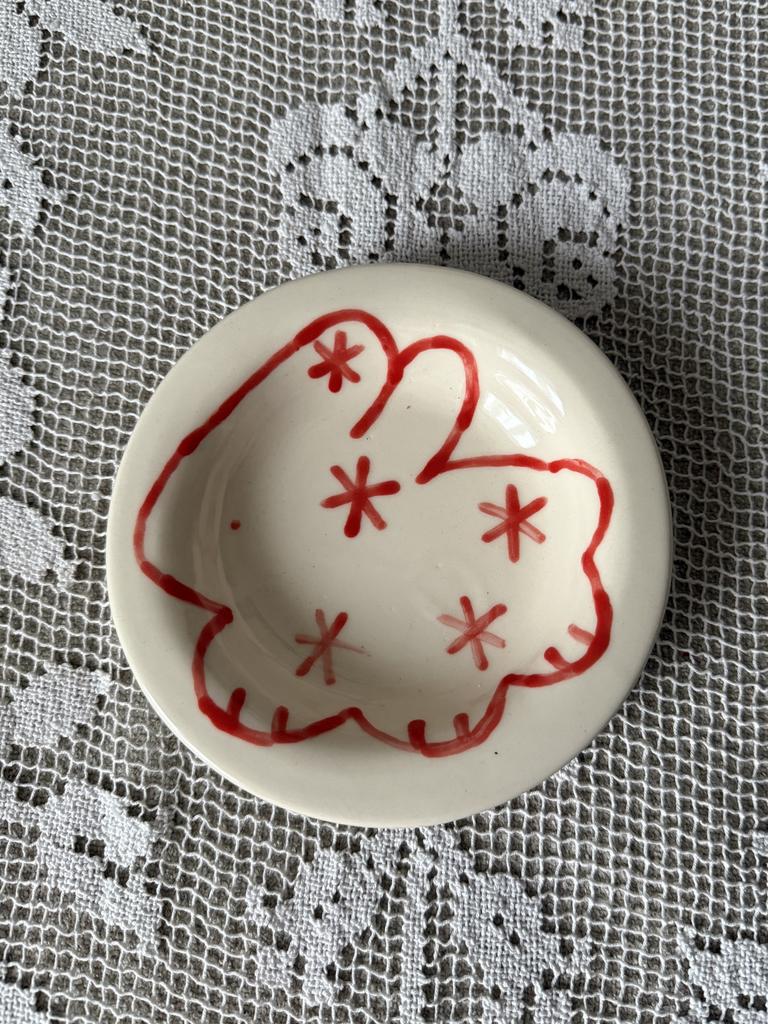 тарелочка  маленькая с зайчиком глубокая