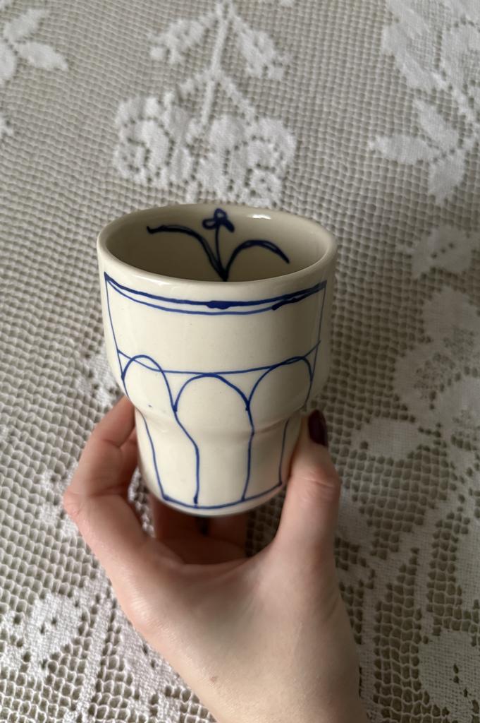 стаканчик стакан синий 215мл *эстетический брак