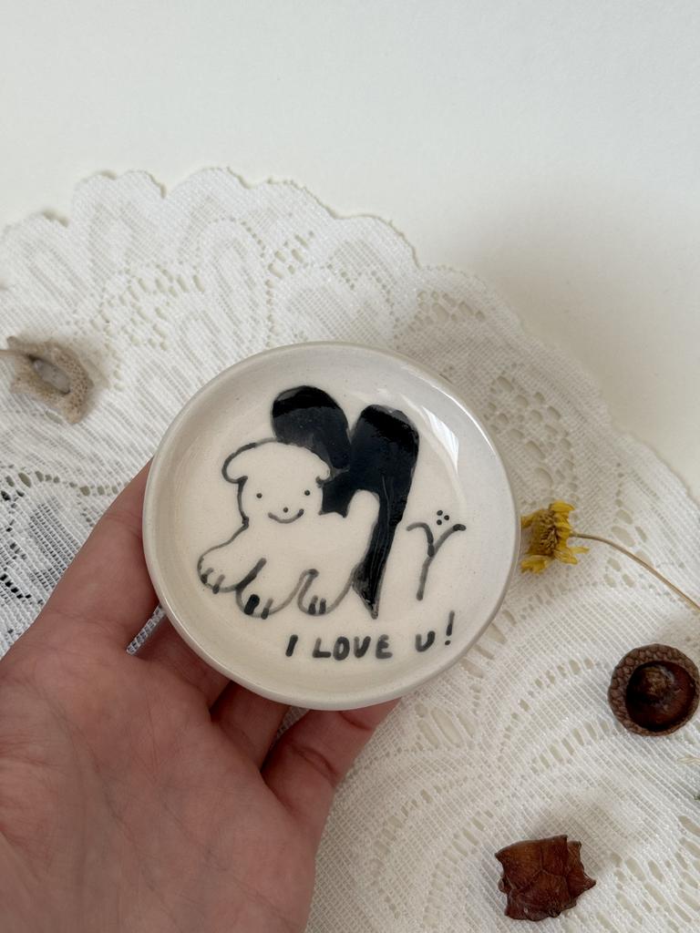 тарелочка керамическая с песиком