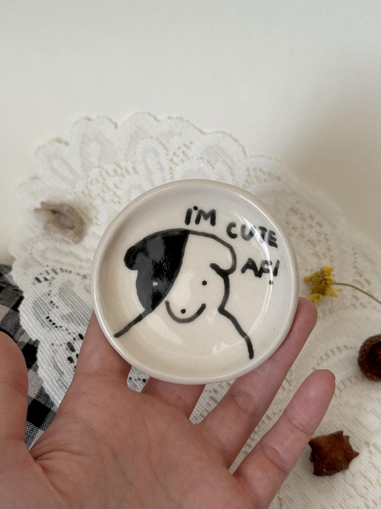 тарелочка керамическая песик