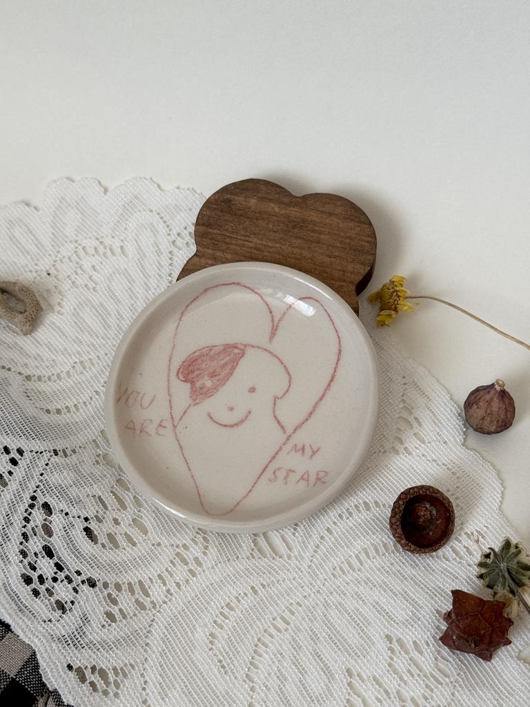 тарелочка керамическая песик