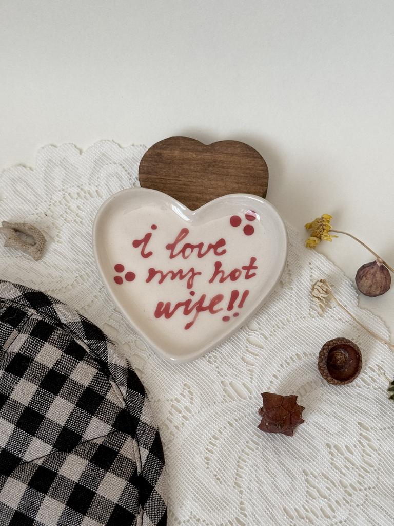 тарелочка керамическое сердечко вайф