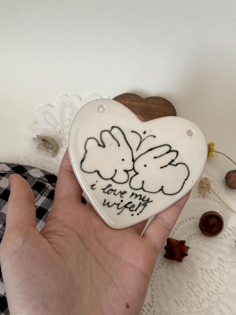 плиточка валентинка сердечко зайчики