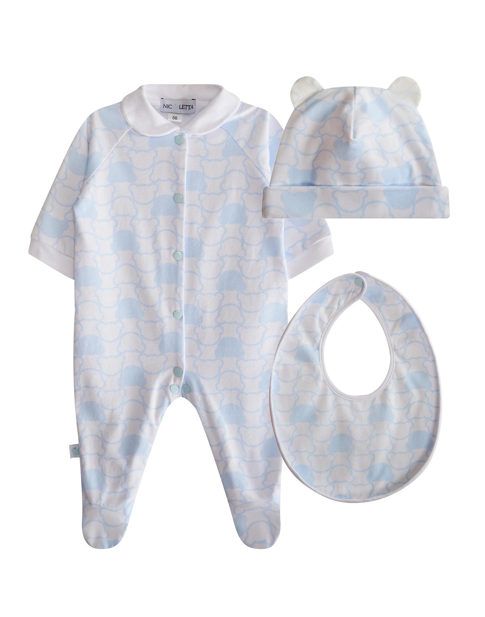 Комплект из трех предметов «Тедди», голубой