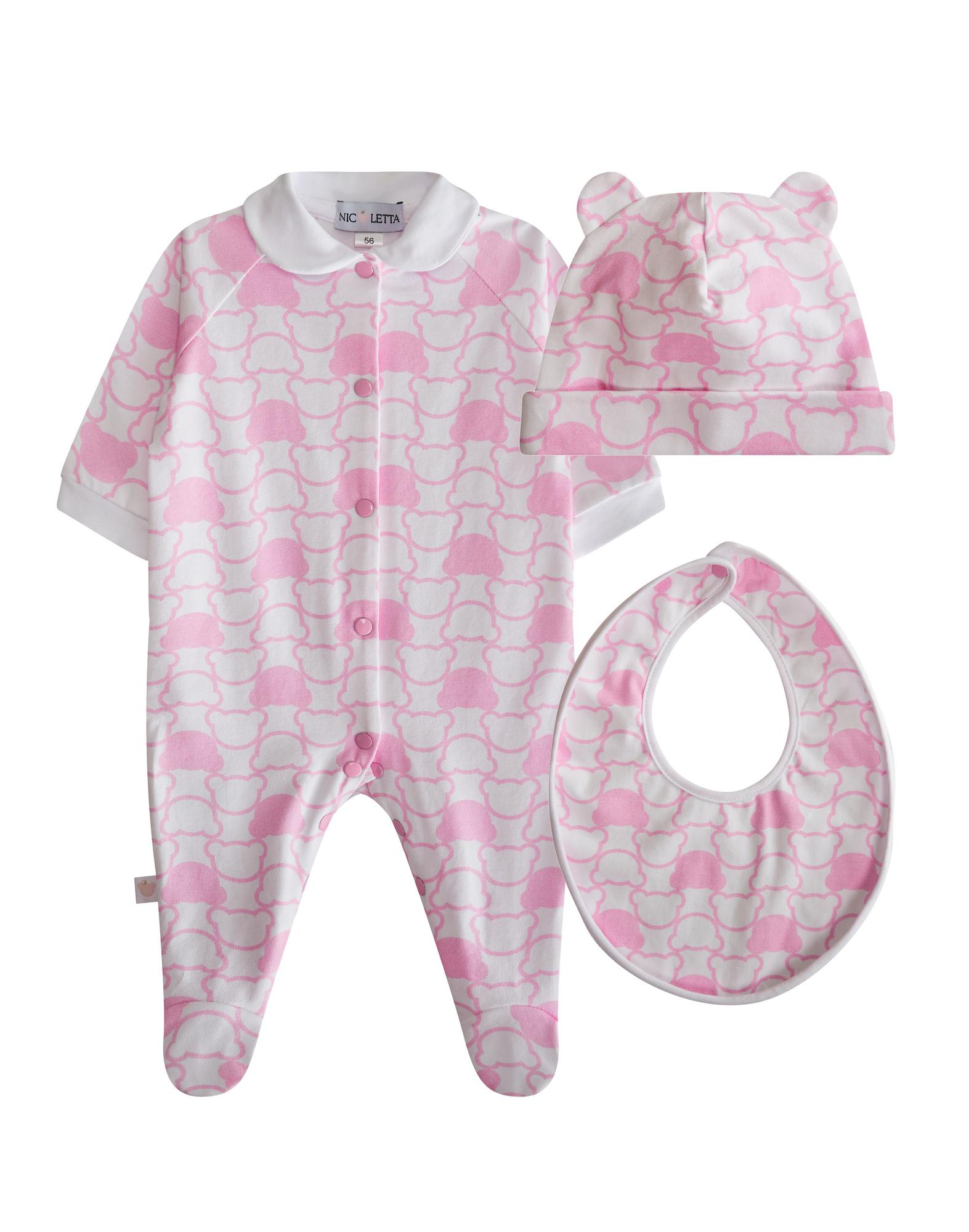 Комплект из трех предметов «Тедди», розовый