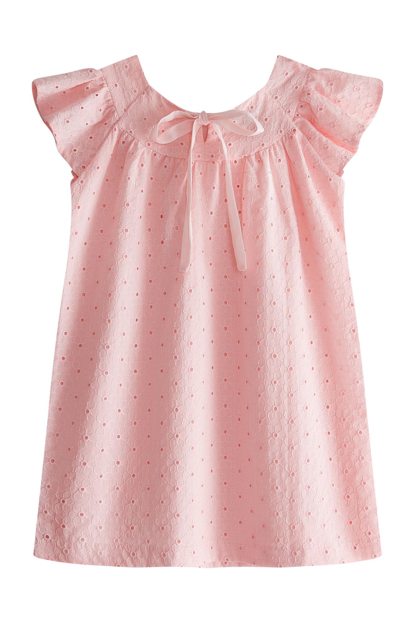 Платье с крылышками на кокетке, розовое