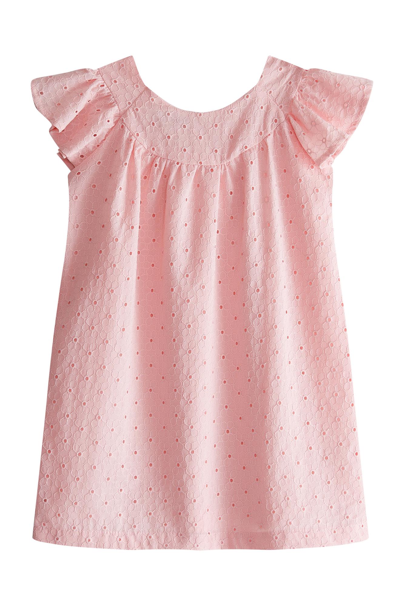 Платье с крылышками на кокетке, розовое