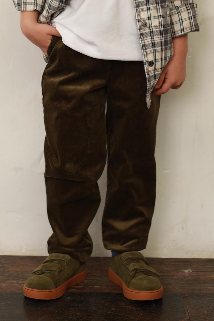 Брюки вельветовые с накладными карманами, хаки