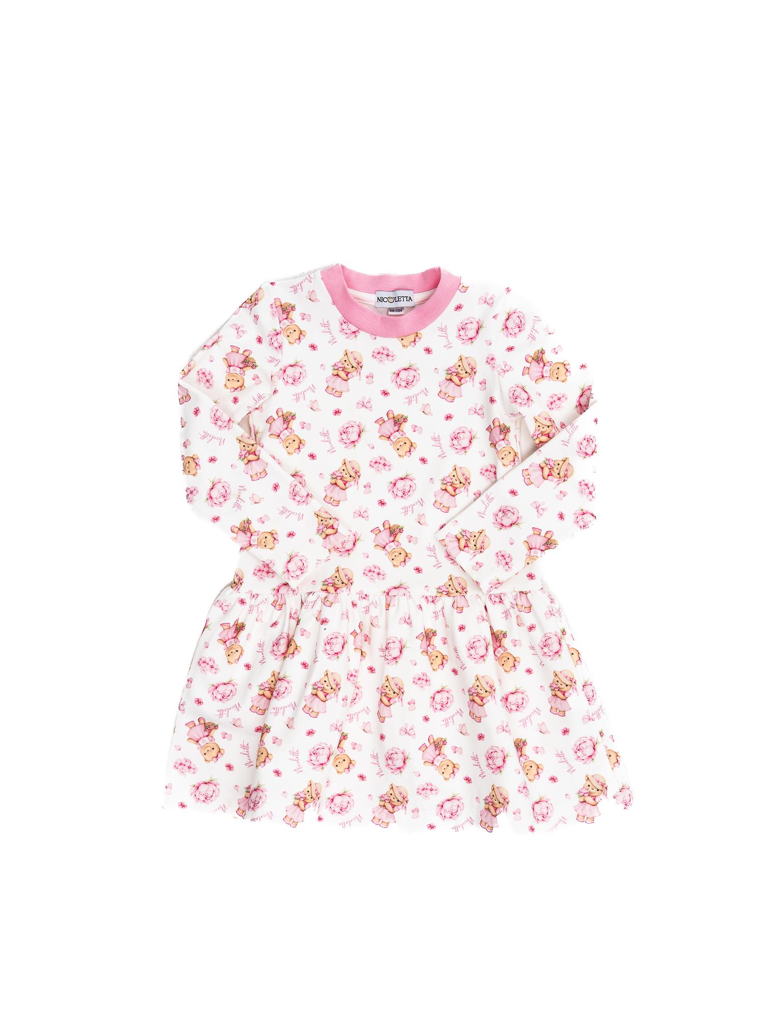Платье «Мишка с пионами»