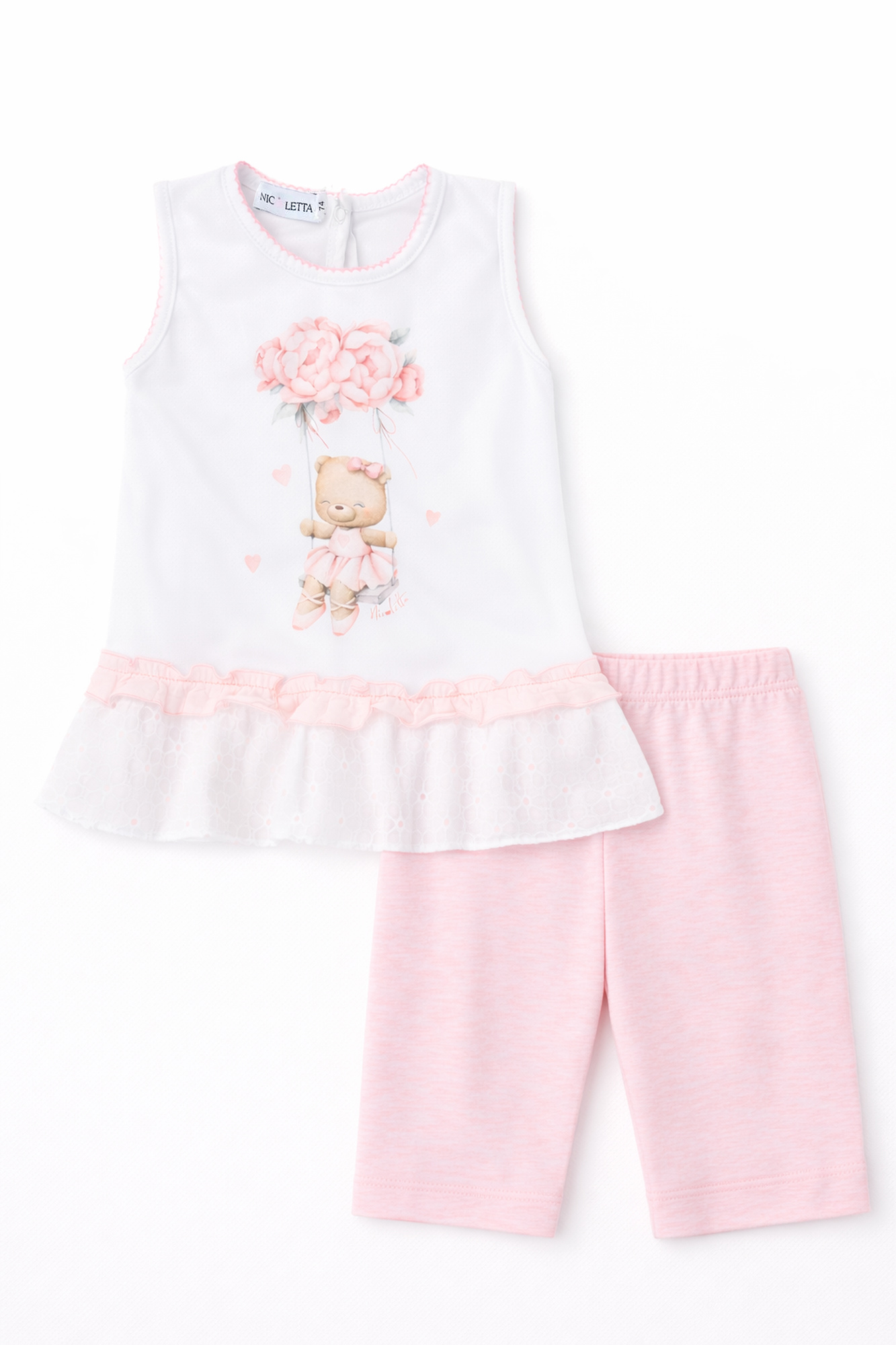 Костюм туника и лосины «Мишка на качелях»