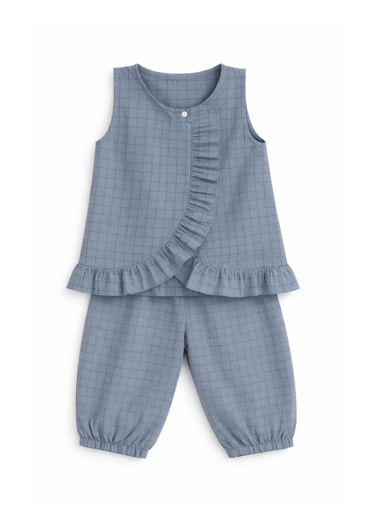 Костюм штаны и туника в клетку, серый