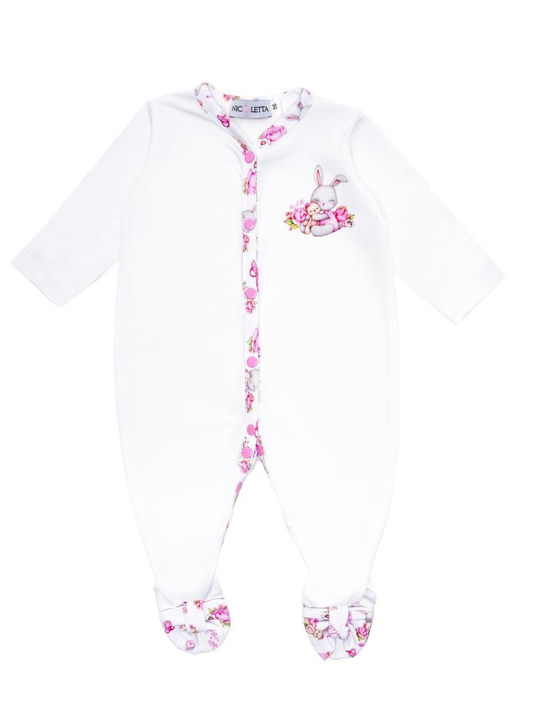 Комбинезон с закрытыми ножками «Зайка с серым мишкой»