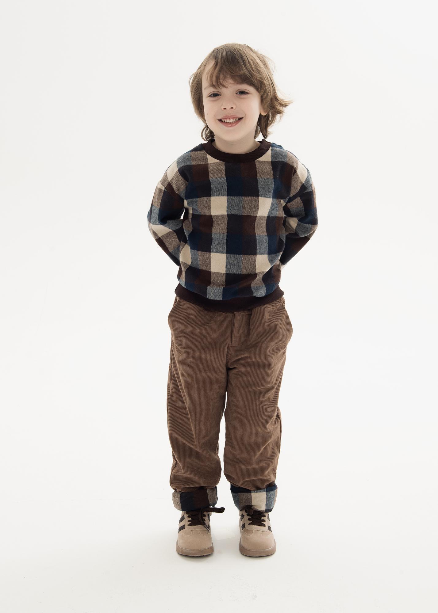 Брюки вельветовые для мальчика, коричневые