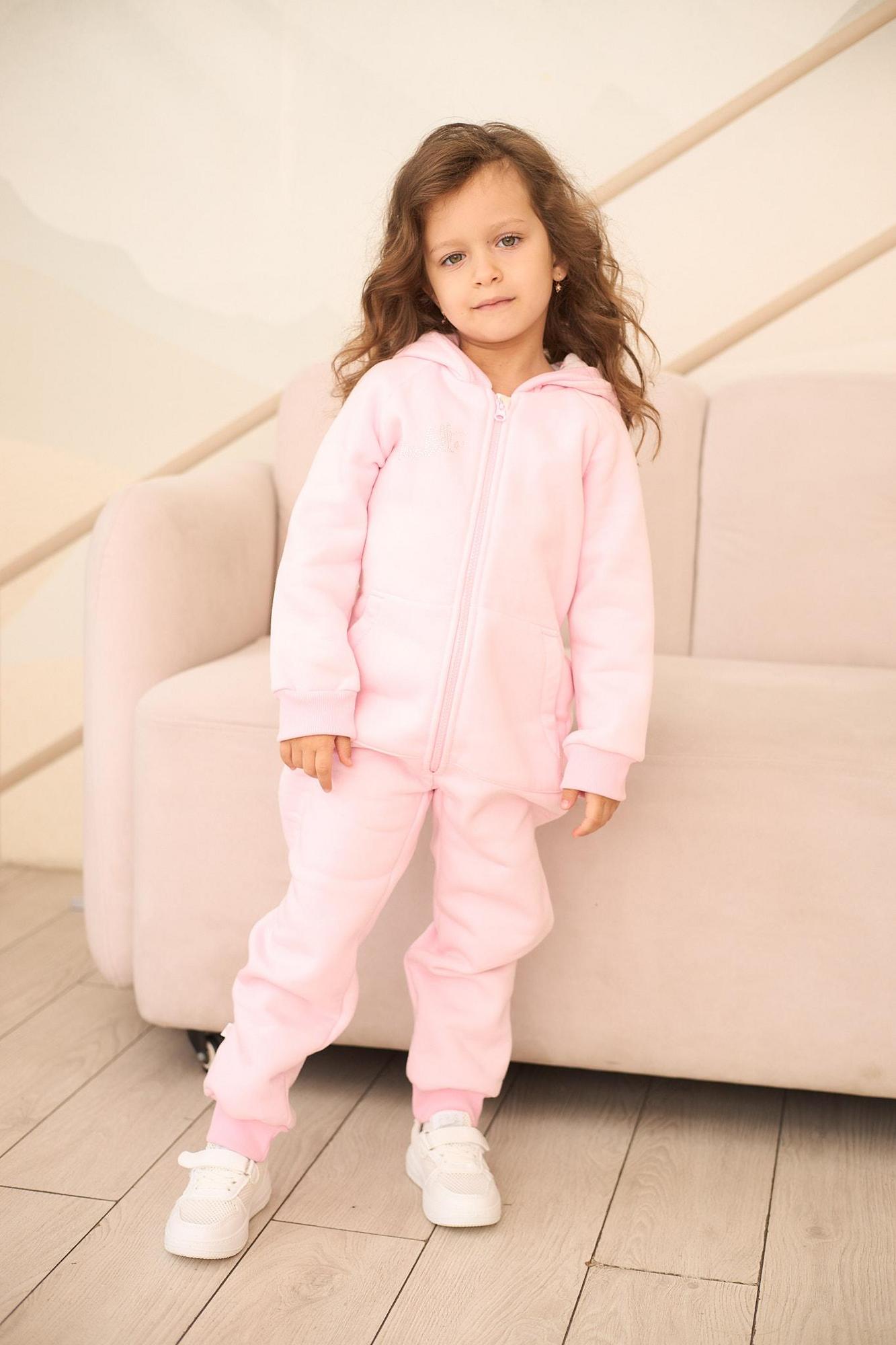 Комбинезон из футера с начесом, розовый