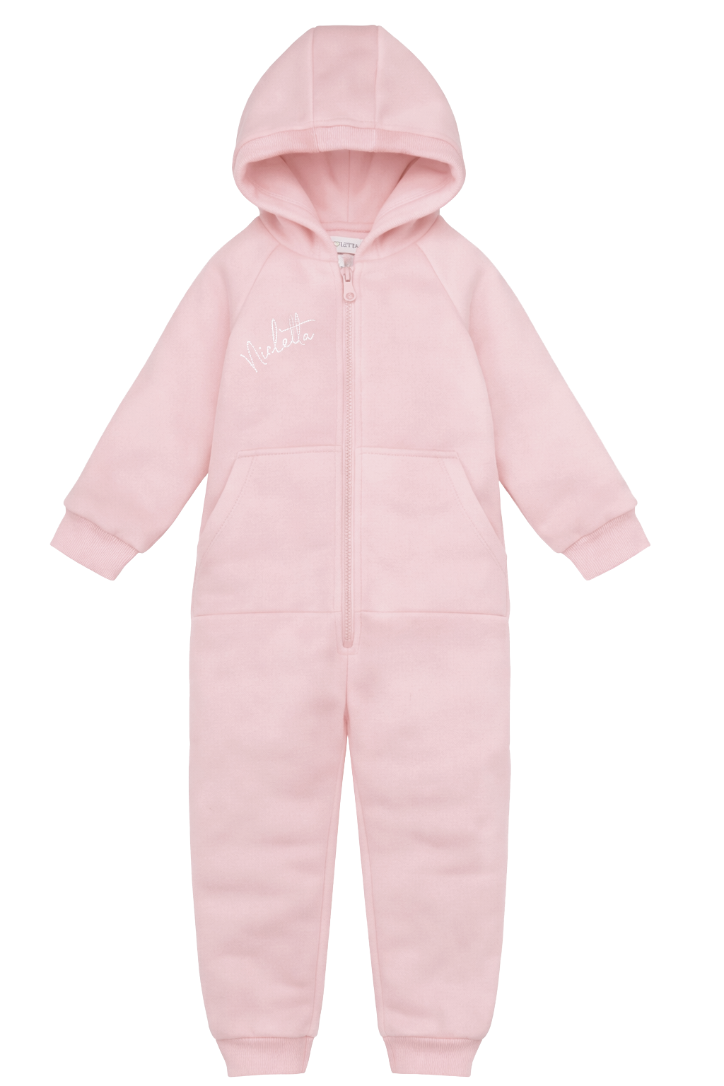 Комбинезон из футера с начесом, розовый