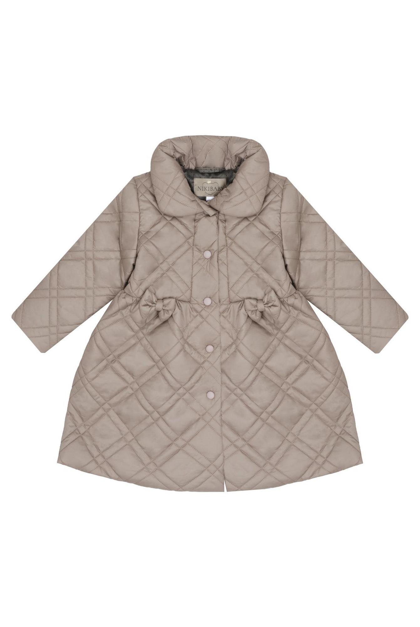Пальто для девочки стеганое «Юви», бежевое