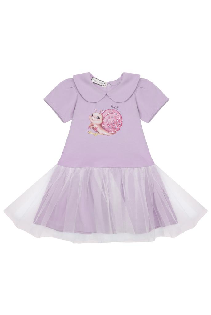 Платье с фатином "Улитка", сиреневый