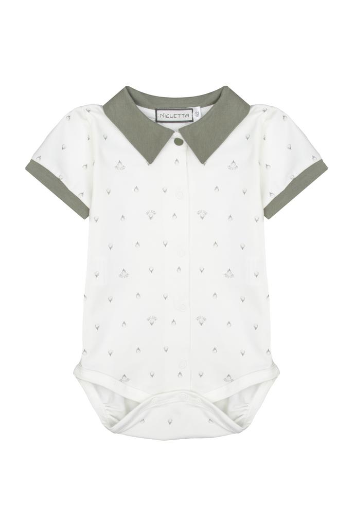 Боди-футболка с воротничком мячики «Гольф»