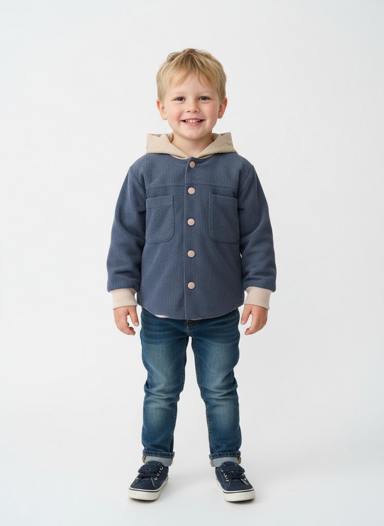 Куртка из вельвета на синтепоне, синяя