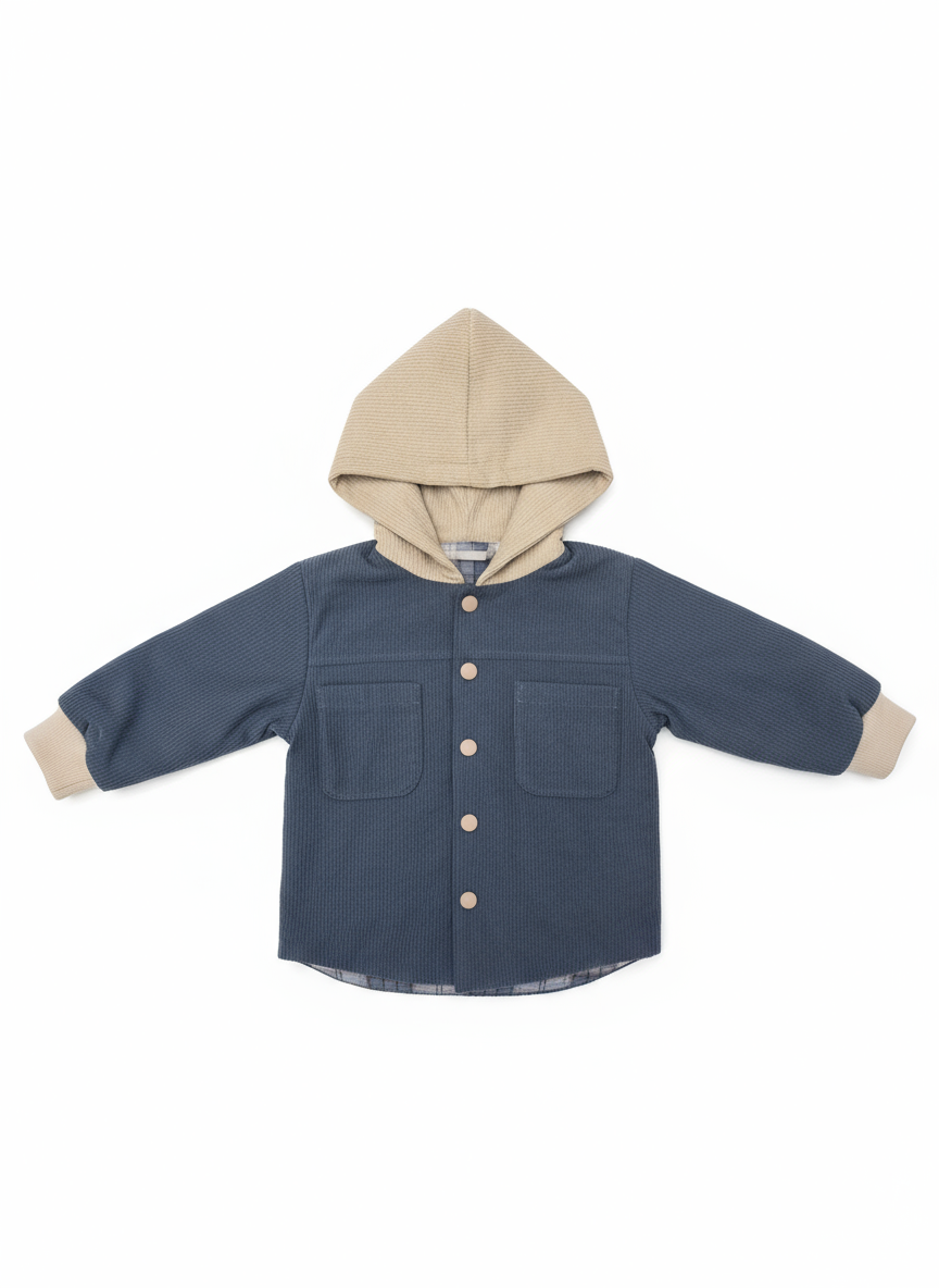 Куртка из вельвета на синтепоне, синяя