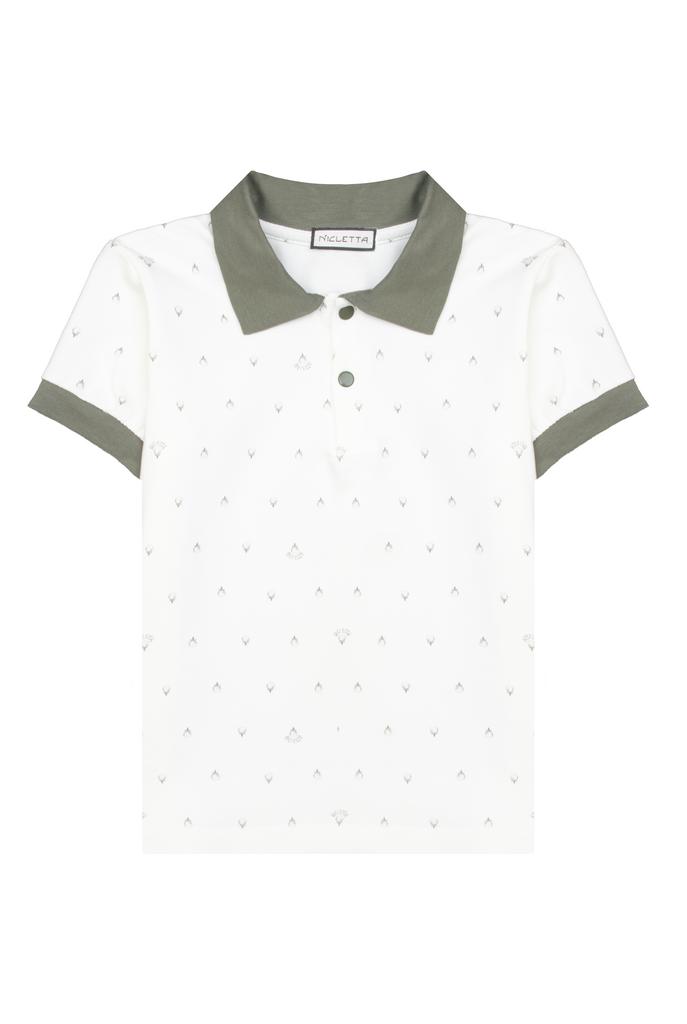 Поло Гольф с зеленым воротничком