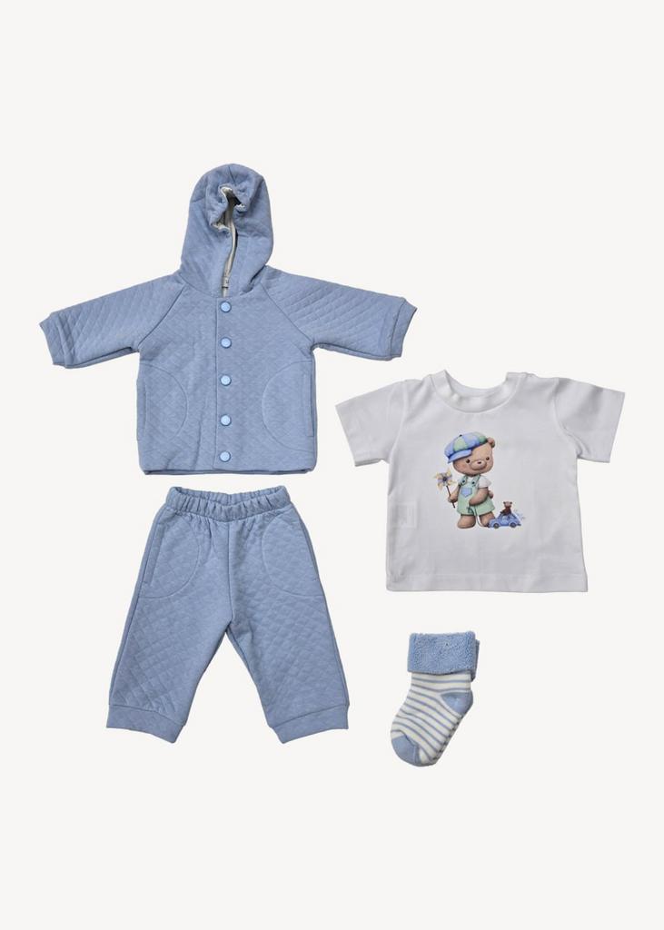 Комплект из 4 предметов утепленный, голубой