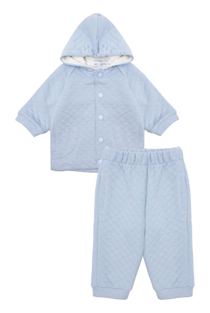 Костюм бомбер и джоггеры, утепленный, голубой