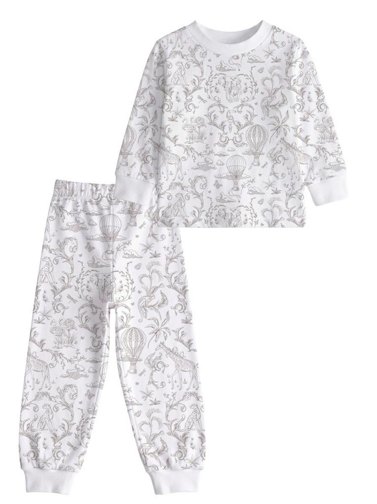 Пижама "Джунгли" (лонгслив и штаны), коричневый