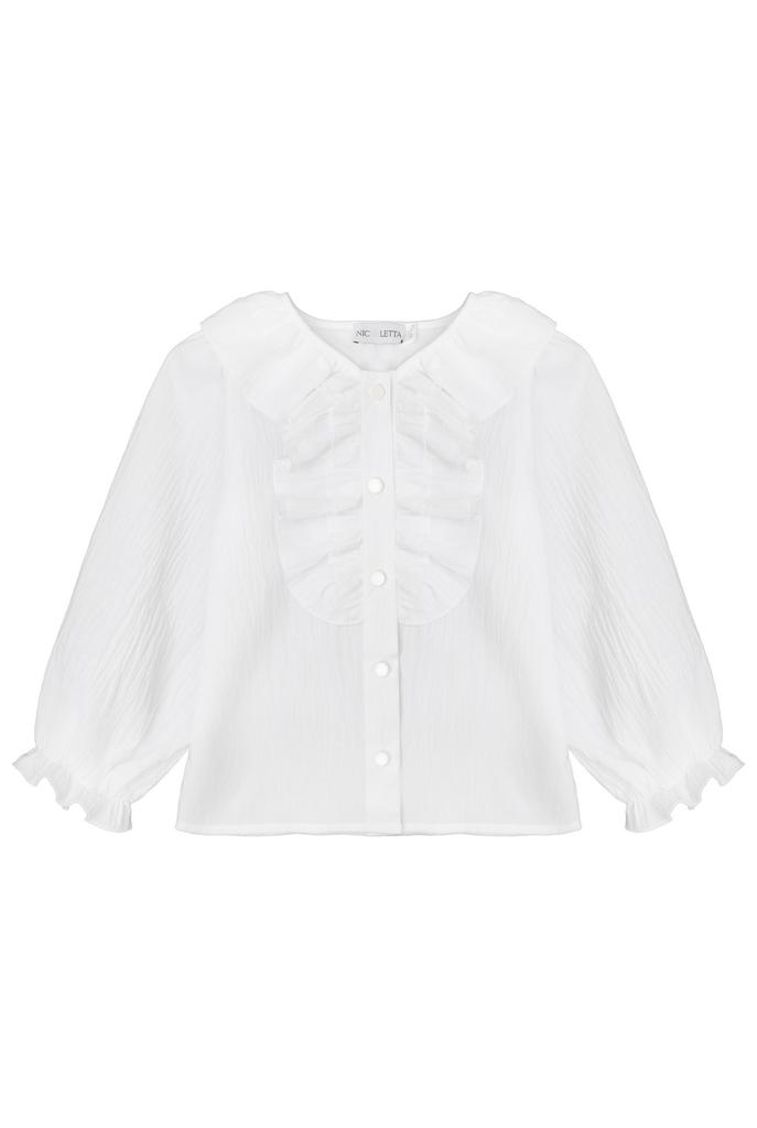 Блузка с рюшами, белая