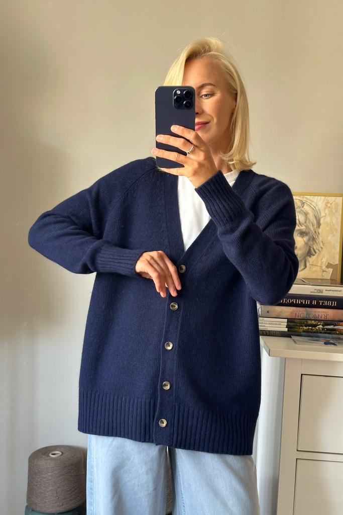 Кардиган Синий кашемир/меринос/альпака/вискоза