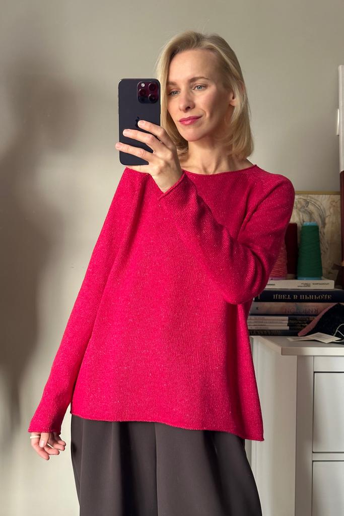 Лонгслив Малина Твид шелк с кашемиром