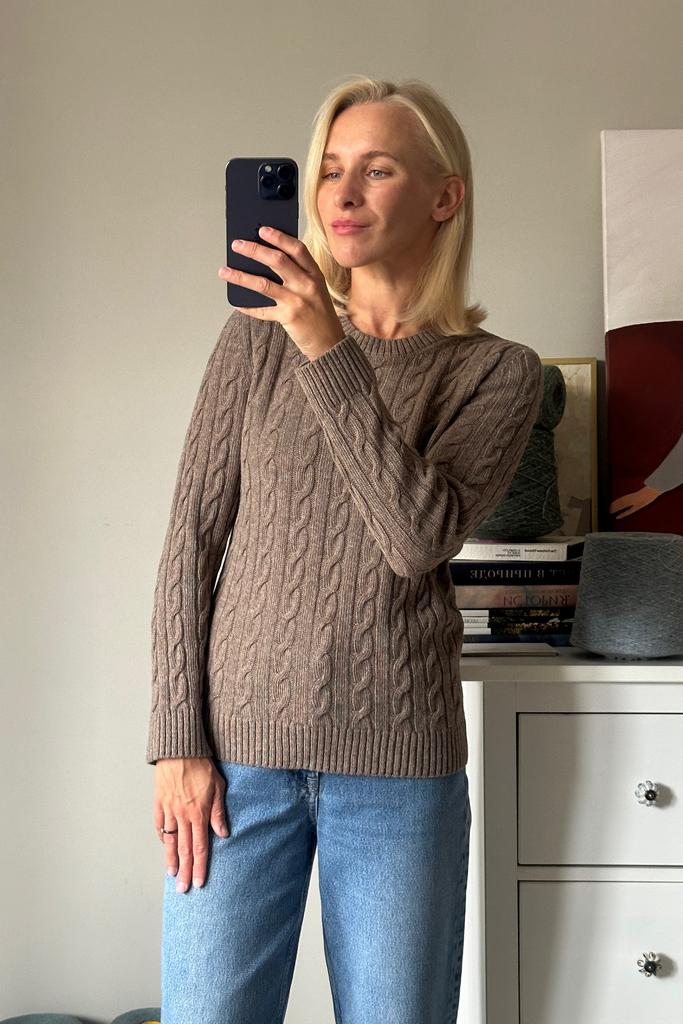 Джемпер "Косы" Орех 100% меринос