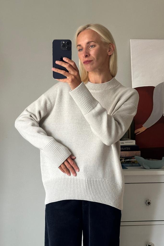 Джемпер Гипс меринос/шелк/кашемир