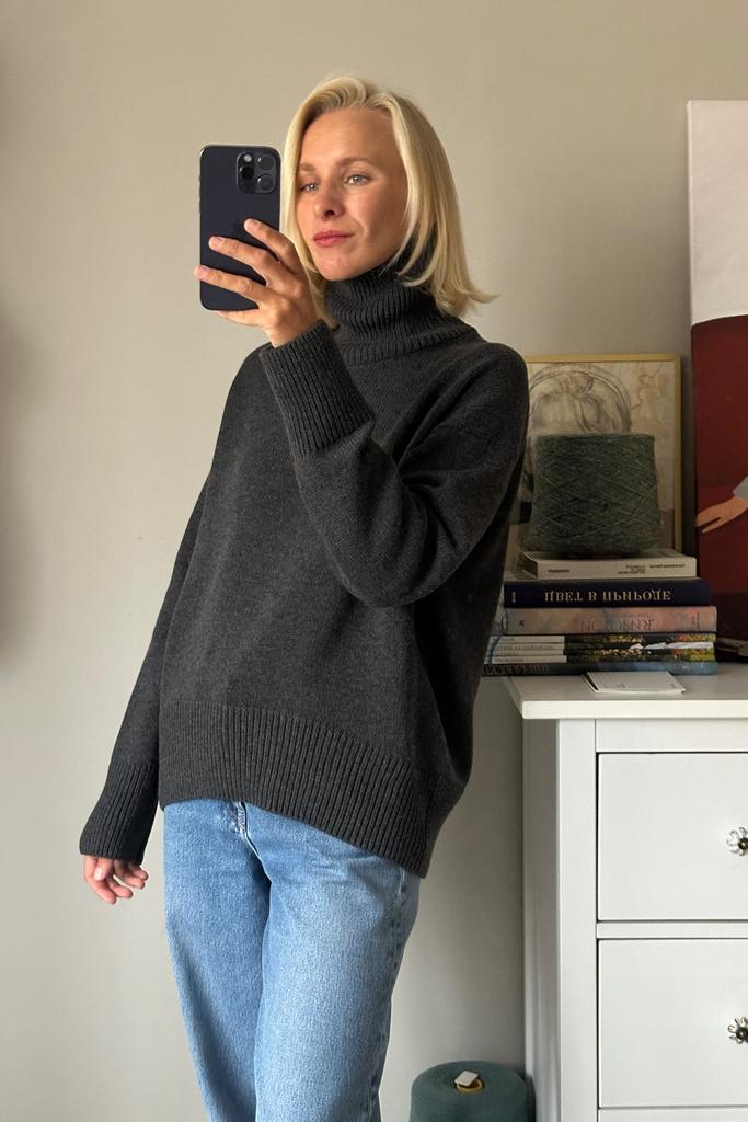 Свитер Графит меринос/шелк/кашемир