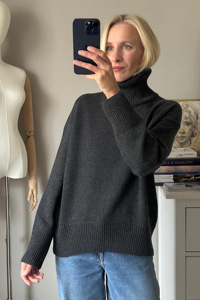 Свитер Графит меринос/шелк/кашемир